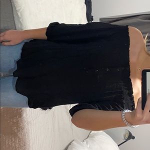 Off the shoulder black top